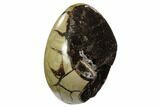 Septarian Dragon Egg Geode - Black Crystals #122526-1